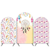 Boho Thema Rosa Wind Glockenspiel Party Bogen Hintergrund Bausatz